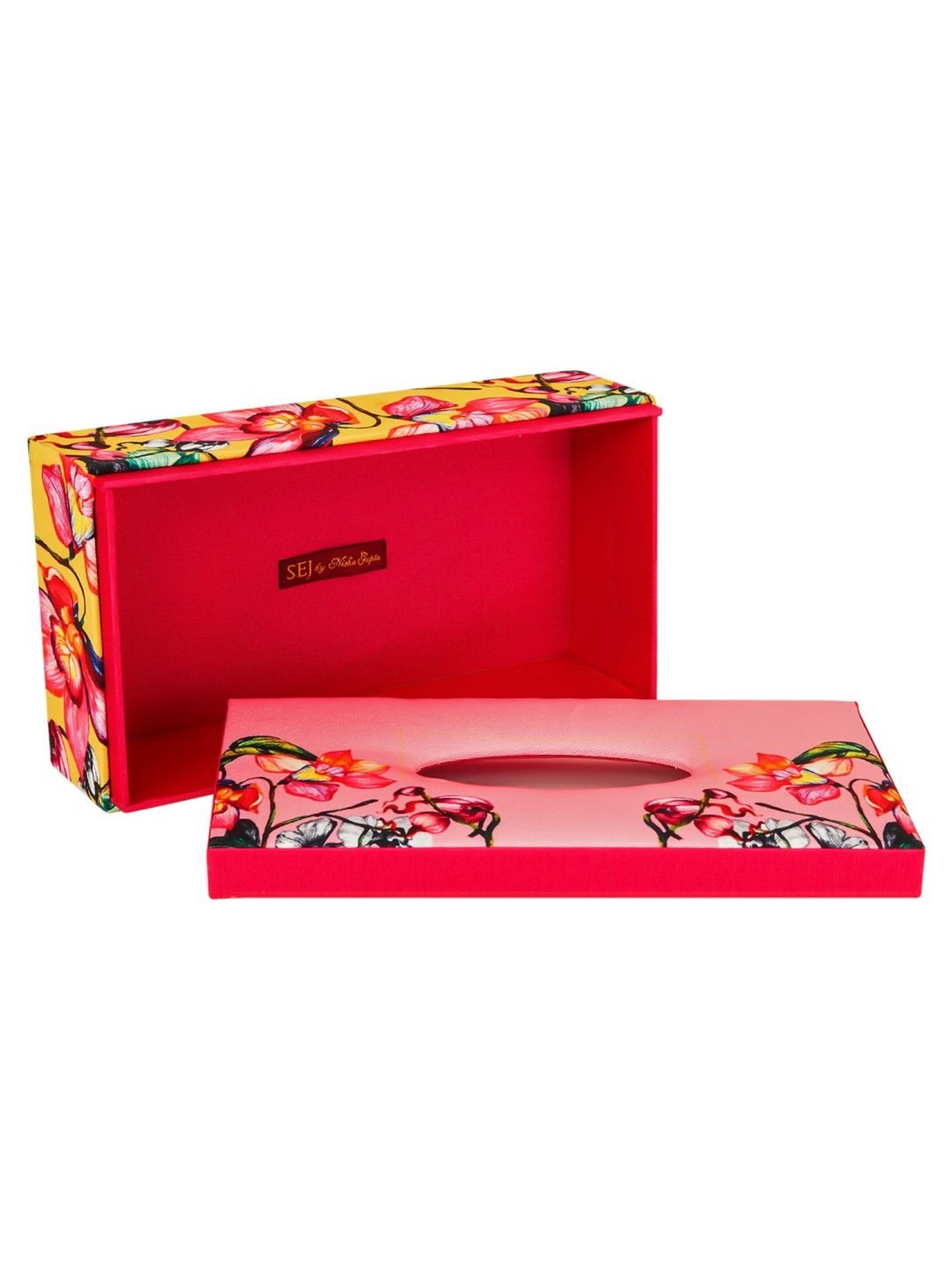 Karo Tapi Printed Multicolor Wood Tissue Box