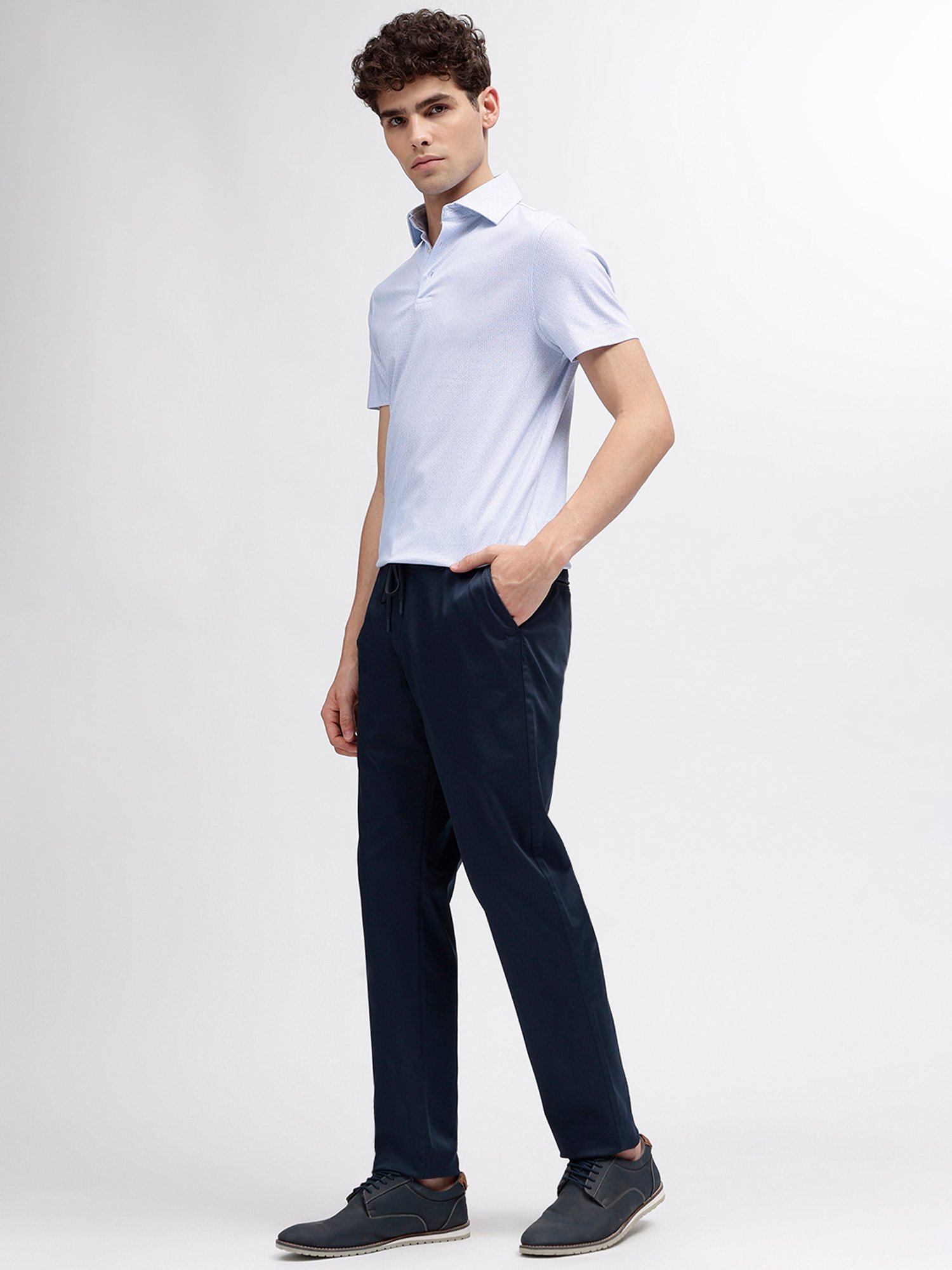 Bruun & Stengade Blue Regular Fit Drawstring Trousers