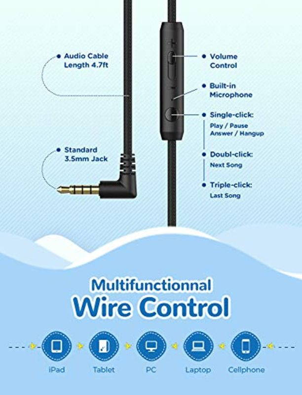 [2 Pack] iClever Kids Headphones with Microphone, Headphones for Kids with Safe Volume Limited 94dB, Adjustable Headband, Foldable Children Headphones for Boys/Girls/School/Travel/iPad, Black and Pink