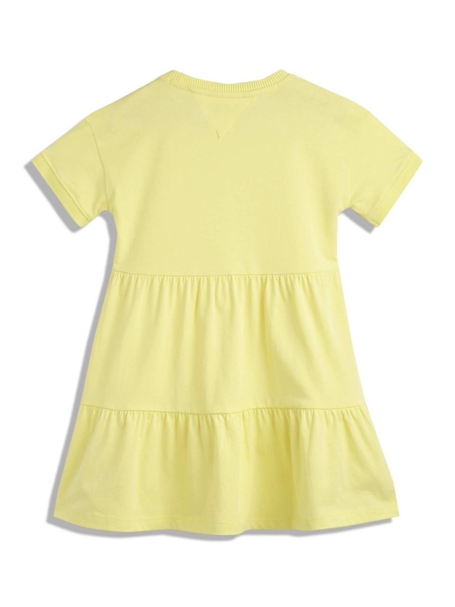 Tommy Hilfiger Kids Yellow Tulip Printed Regular Fit Dress
