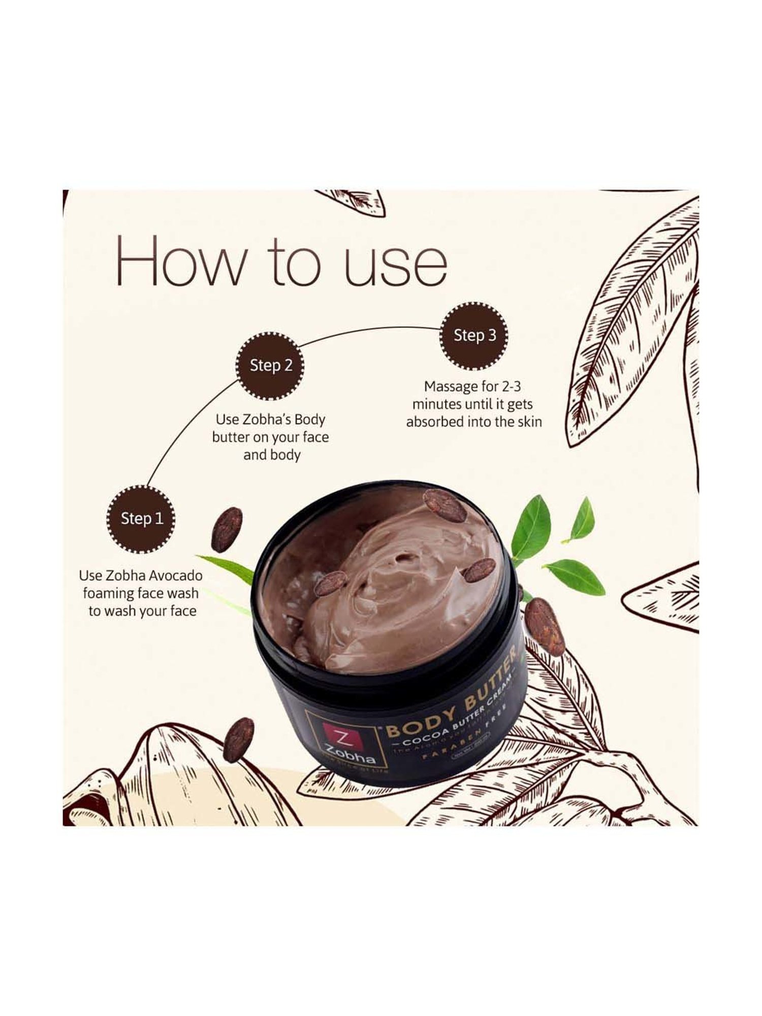 Zobha Body Butter Cream - 200 gm