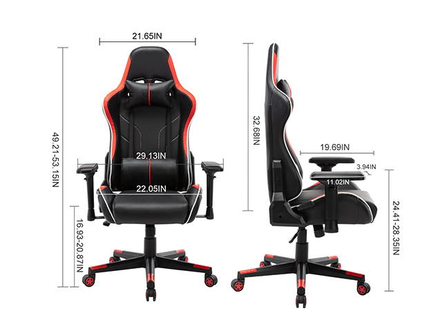 Massage Racing Chair Gaming Chair - Computer Office Adjustable Lumbar Cushion Headrest Swivel Rocking Function Desk Chair 5 Colors,Purple,GC34