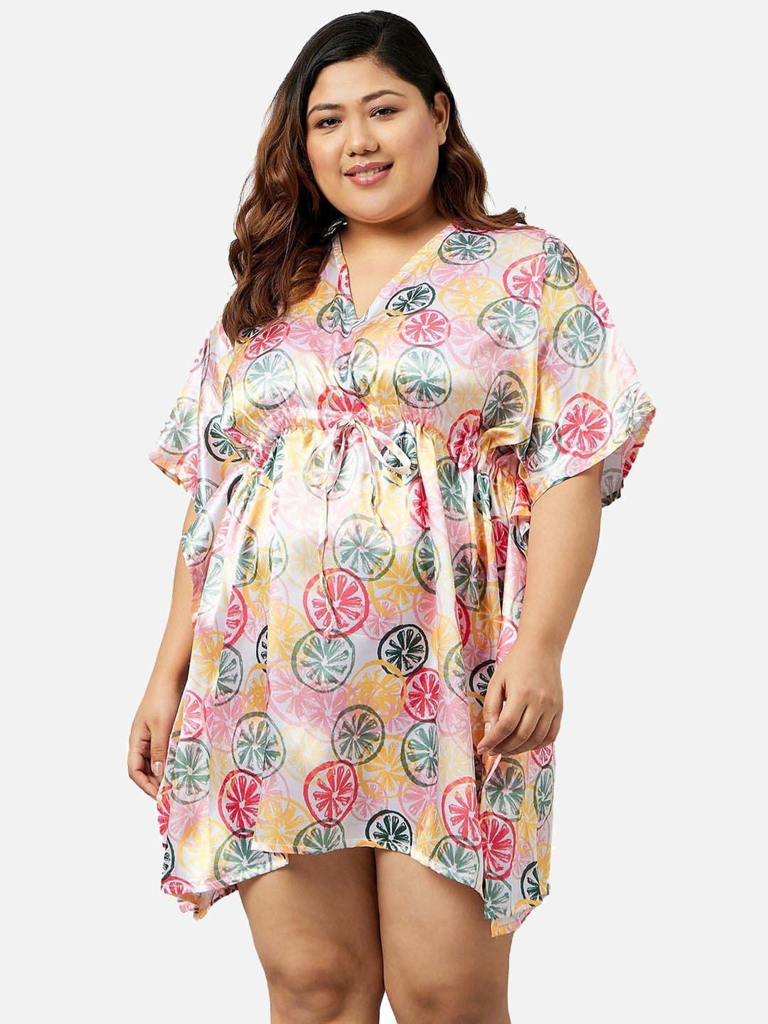 Secrets By ZeroKaata Pink Printed Kaftan