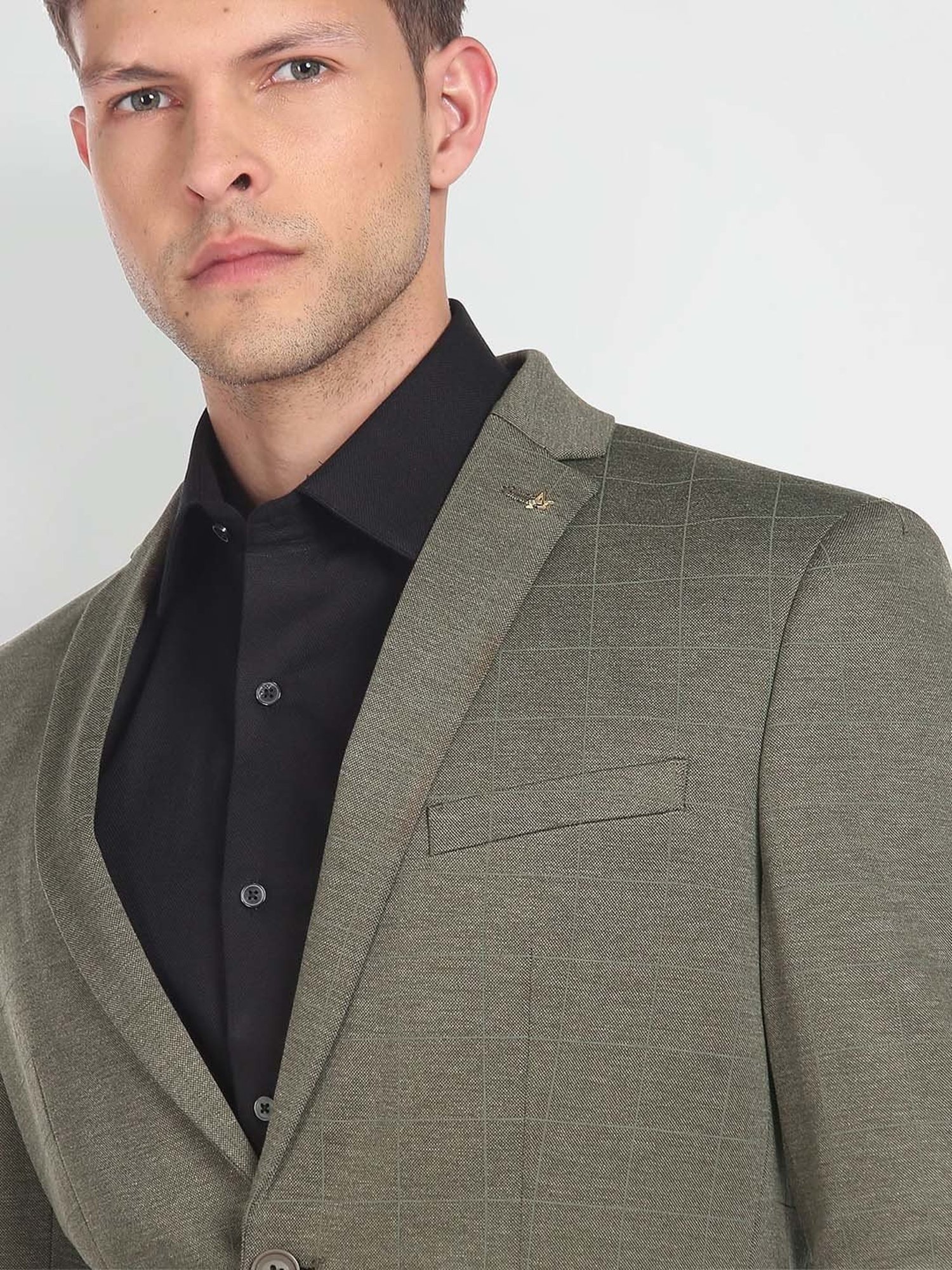 Arrow Olive Slim Fit Check Blazer
