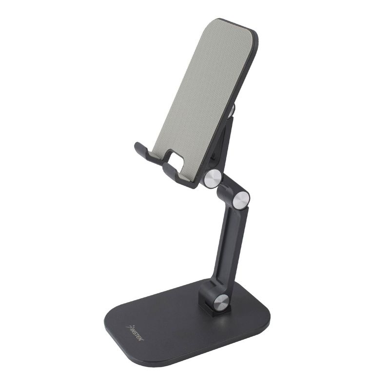 Insten Cell Phone Stand for Desk, Aluminum Foldable Holder, Height & Angle Adjustable Ergonomic Mount For Smartphones iPhone iPad Tablet, Black