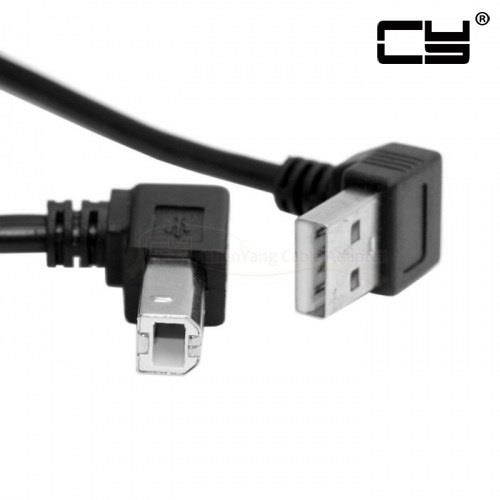 CHENYANG Down Angled USB 2.0 A Male to B Male Up Angled 90 Degree Printer Scanner HDD Cable 35cm