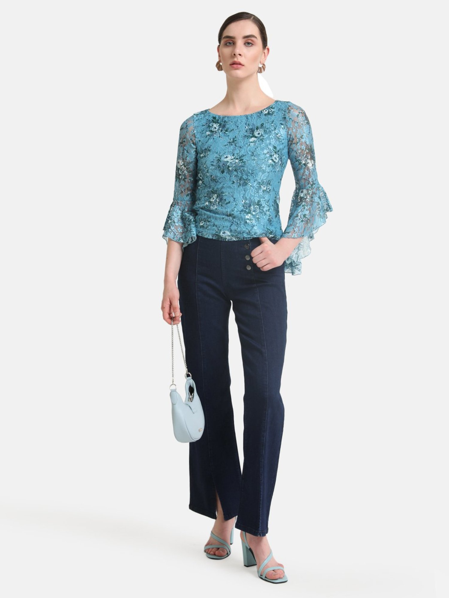 Kazo Blue Lace Top