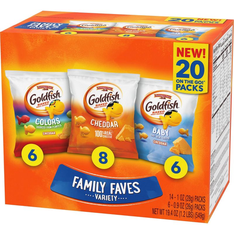 Goldfish Crackers Family Faves Variety Pack - 19.4oz/20ct