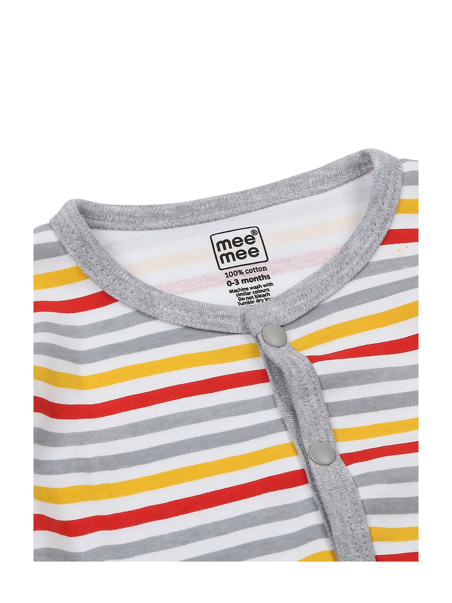 Mee Mee Kids Multicolor Striped Full Sleeves Jhablas (Pack Of 2)