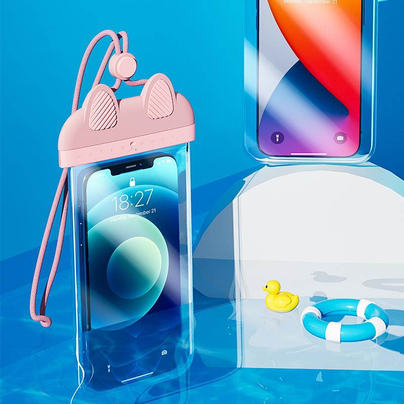 Benks - Limited Kitty version Universal Cellphone Waterproof Pouch Dry Bag Underwater Case for iPhone 12 Pro Max 11 Pro Max Xs Max XR X 8 7 6S, Galaxy S20 Ultra S10 S9 S8/Note10 9 up to 7"