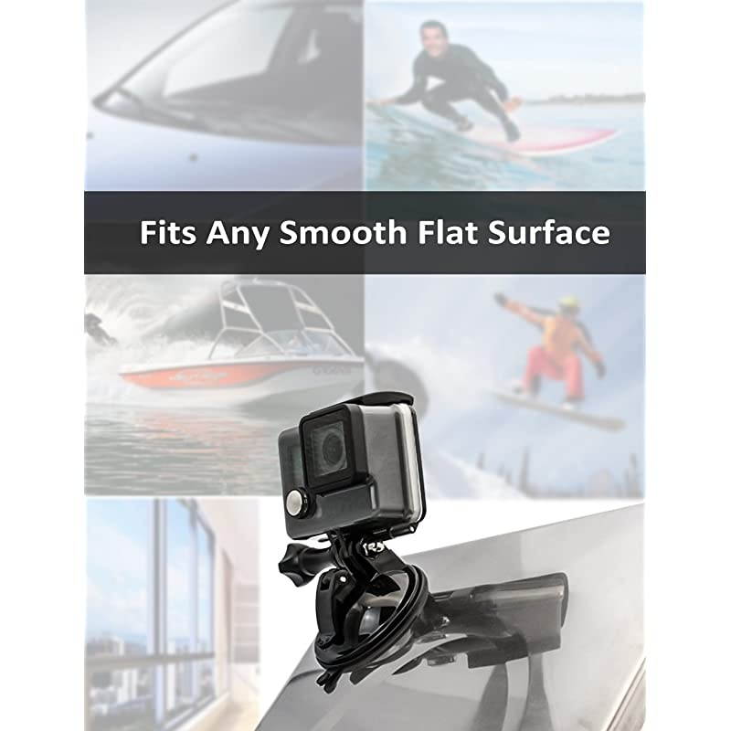 Suction Cup Camera Mount with 1/4 Adapter Car Windshield Mount for Camera and Dash Cam GoPro Hero 9 8 7 6 5 4 3+ 3 2 1 Session