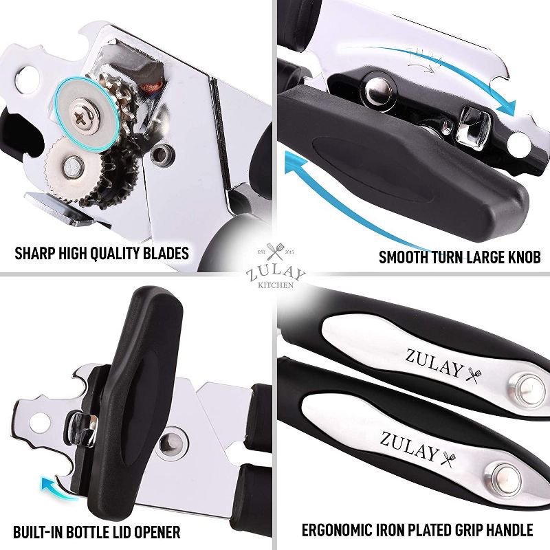 Can Opener With Stainless Steel Blades With Large Turn Knob-Default Title