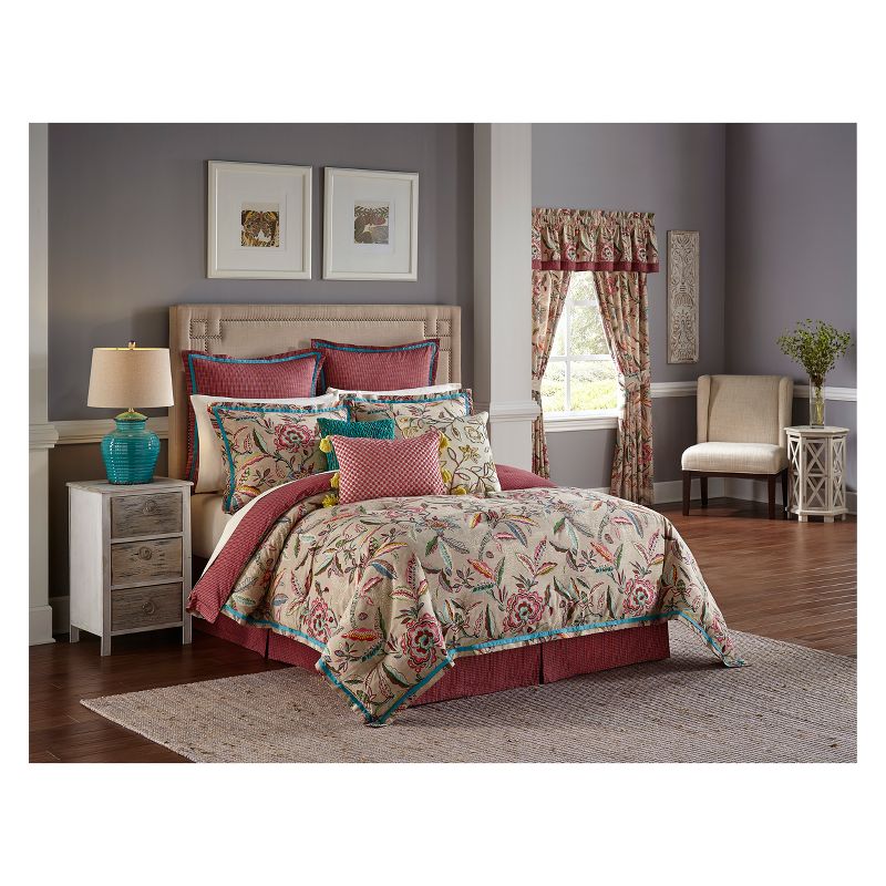 Floral Key of Life Reversible Comforter Set (Queen) 4pc - Waverly