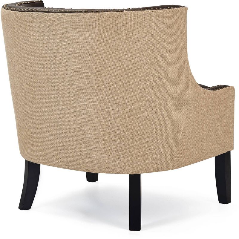 24" Amelie Mid-Century Modern Armchair Dark Brown - Adore Décor