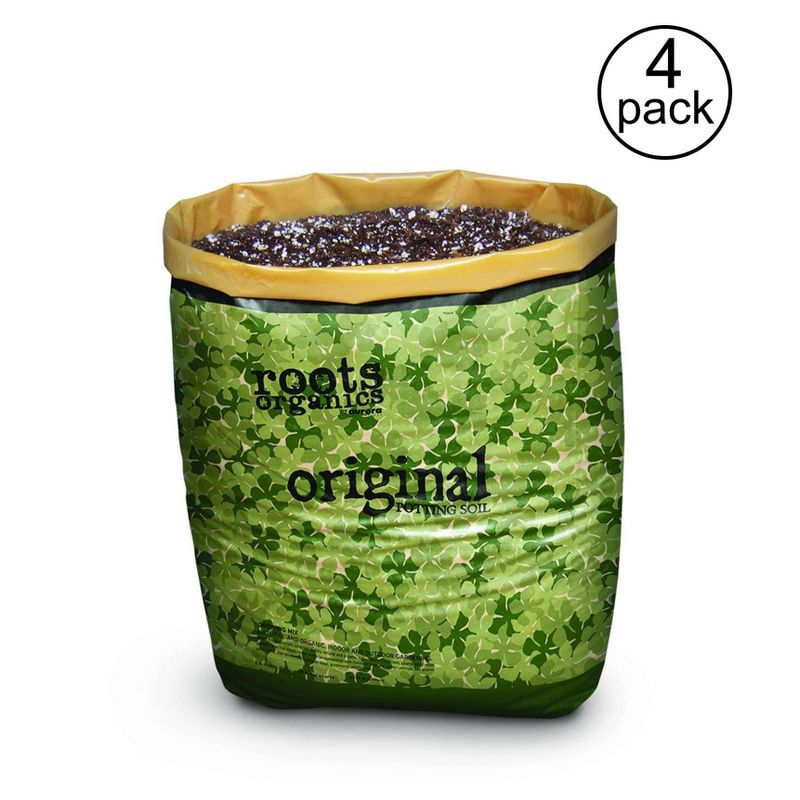 Roots Organics Hydroponic Gardening Fiber Based Potting Soil .75 Cu Ft, 4 Pack