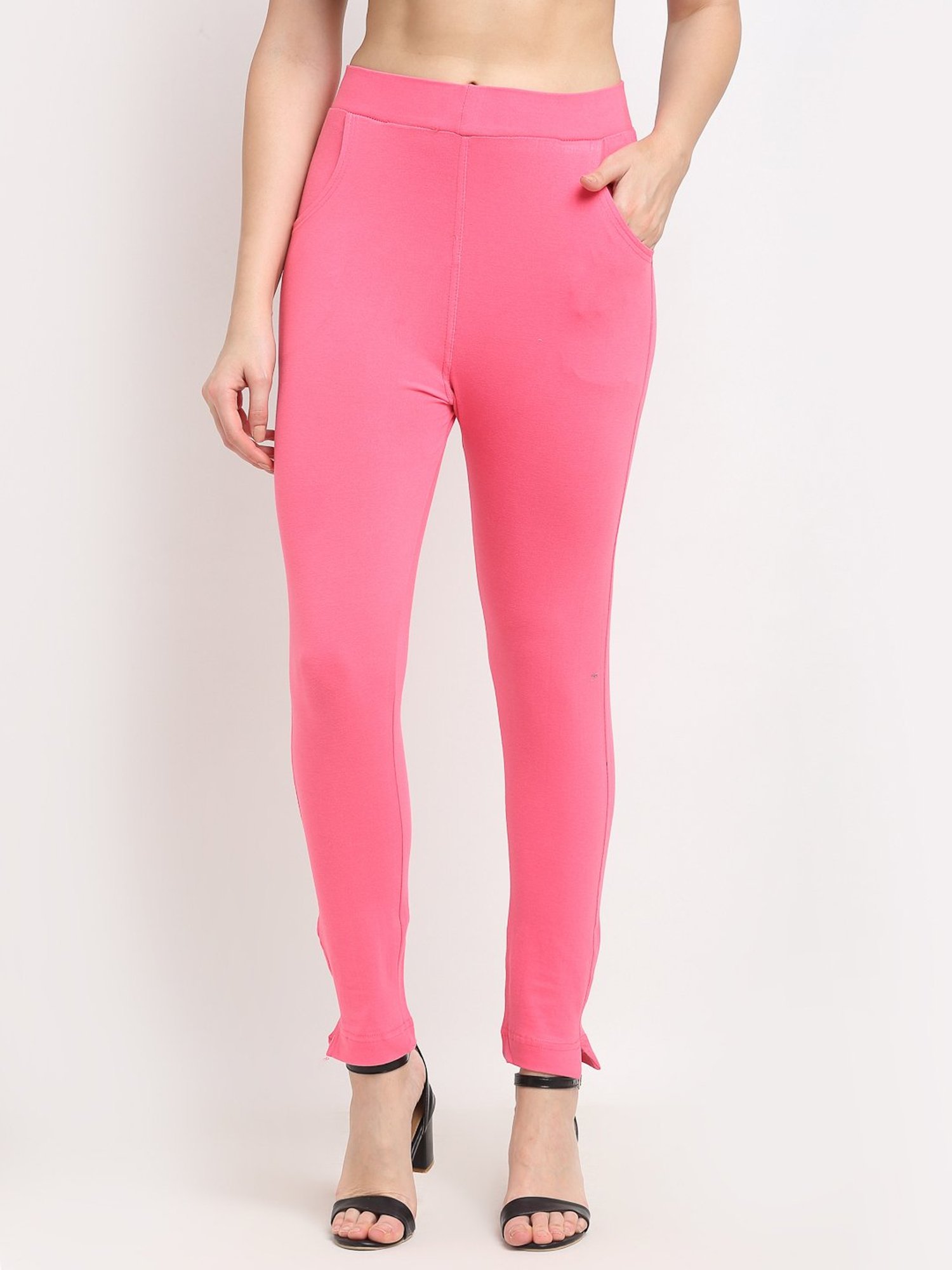 TAG 7 Pink & Green Cotton Pants - Pack Of 2