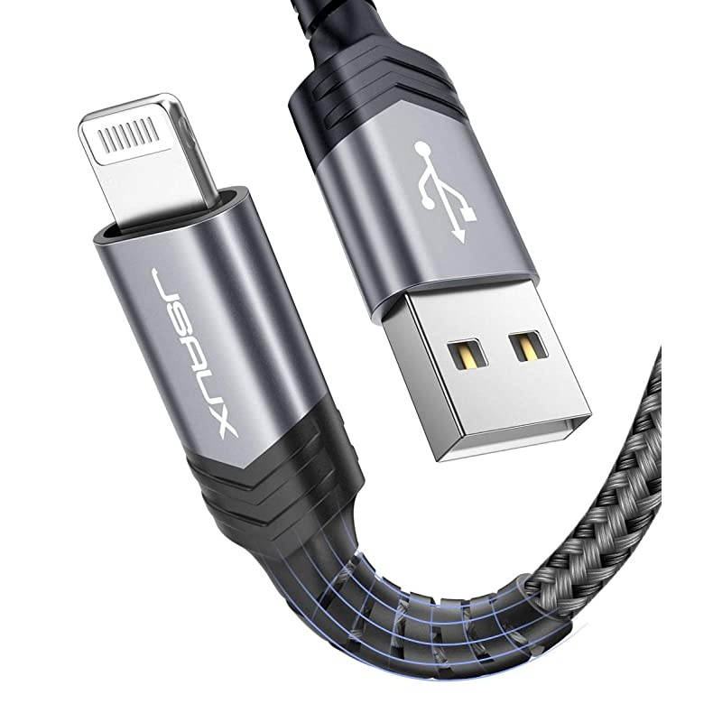 iPhone Charger Cable 6ft 18m  Apple MFi Certified Lightning Cable Nylon Braided USB Fast Charging Cord Compatible with iPhone 11 Xs Max X XR 8 7 6s 6 Plus SE 5 5s iPad iPod Gery