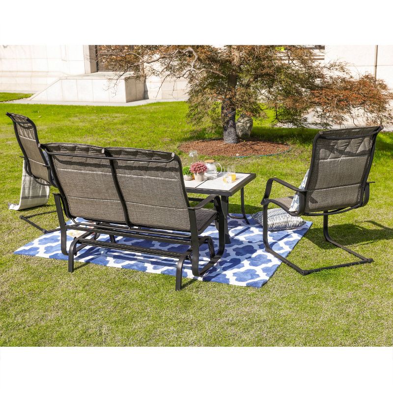 4pc Conversation Steel Patio Seating Sets Gray - Lokatse
