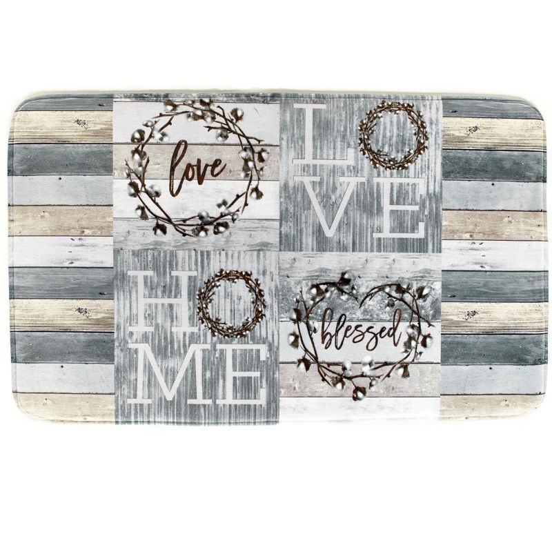 Lakeside Memory Foam Bath Mat - Non-Slip Bathroom Rug - Farmhouse Decor - Love, Home, Blessed