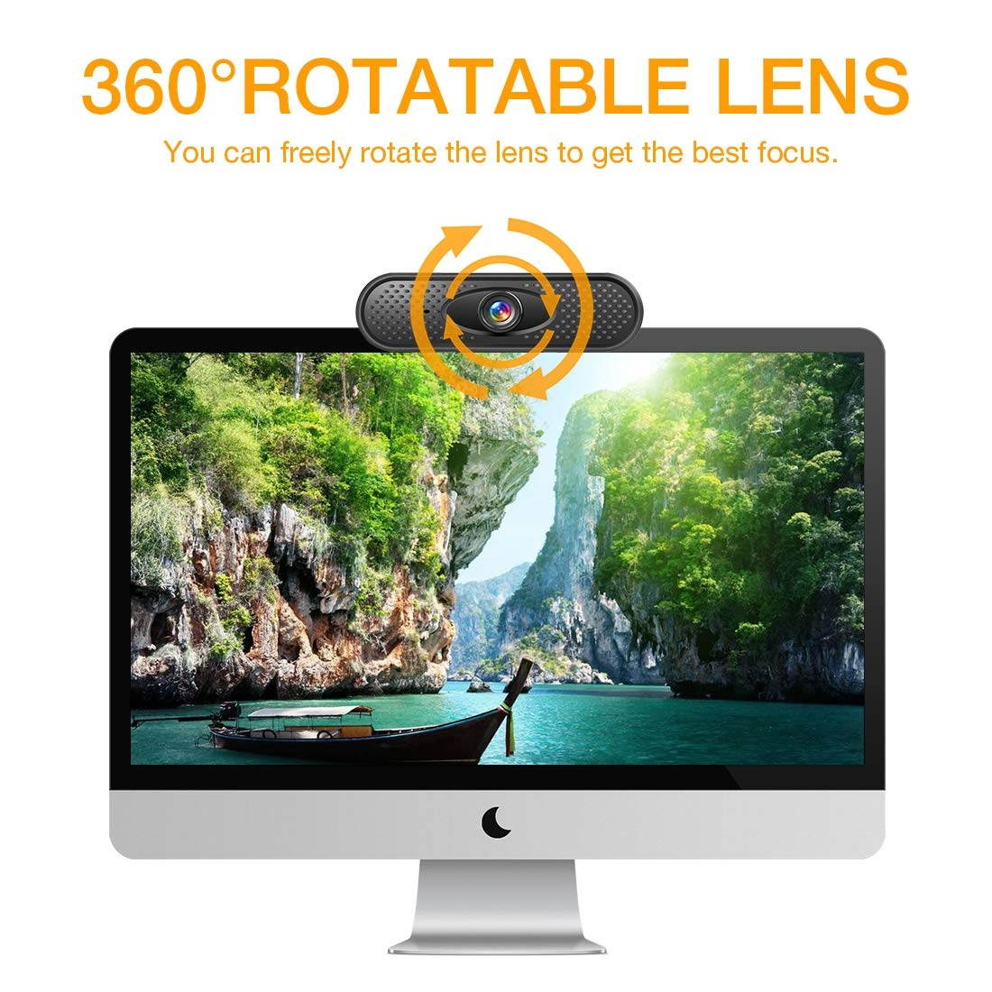 Webcam with Microphone,1080 HD Webcam for PC Laptop,USB Webcam Plug and Play with Microphone,Recording,Video Calling,Conferencing,Skype