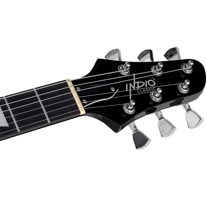 Monoprice 66 Classic V2 Black Electric Guitar with Gig Bag, Right, 6 Strings, Poplar Body, HH Pickups - Indio Series