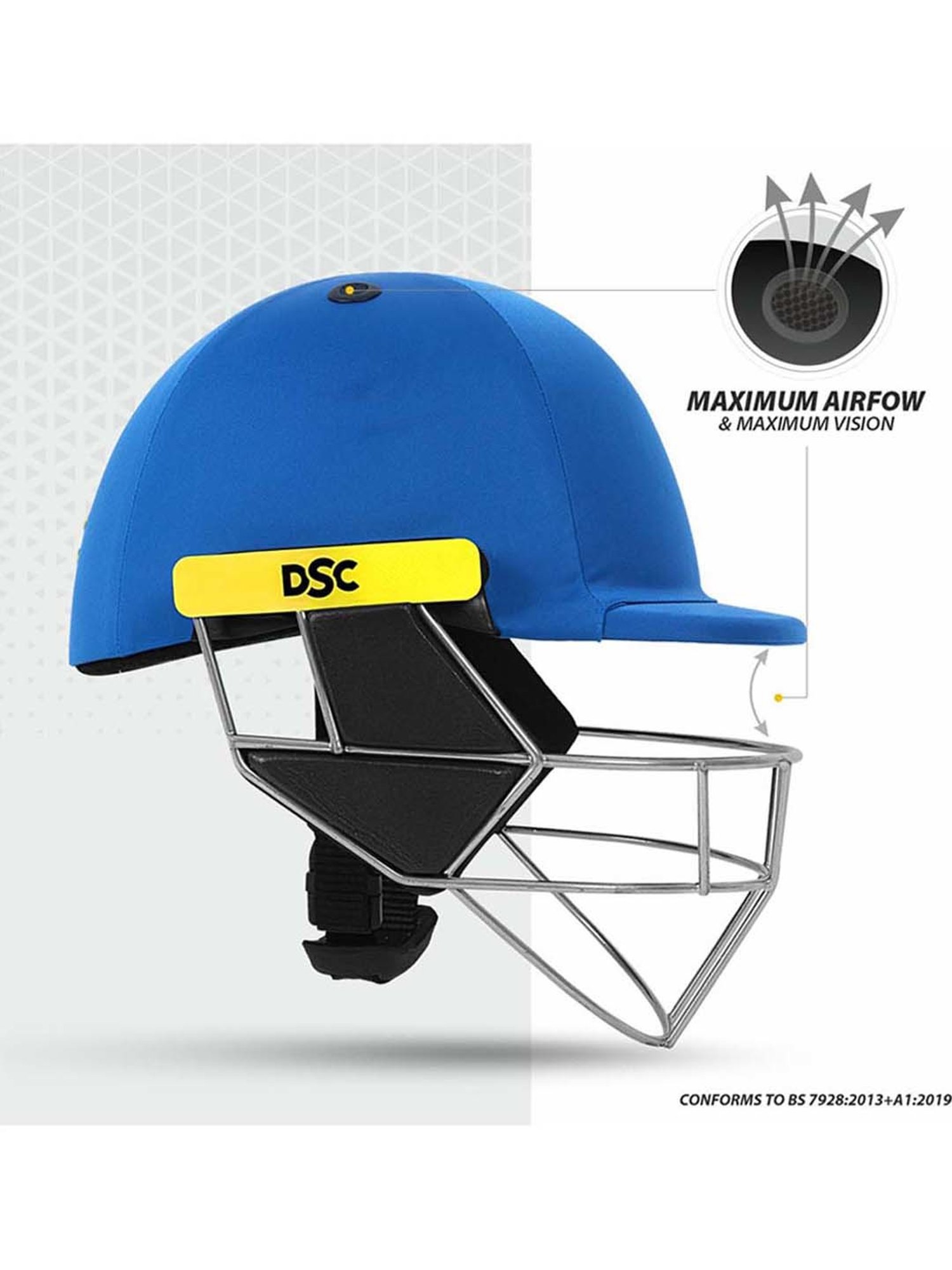DSC SCUD Premium Cricket Helmet with Neck Guard Fixed Spring Steel Grill Size - S