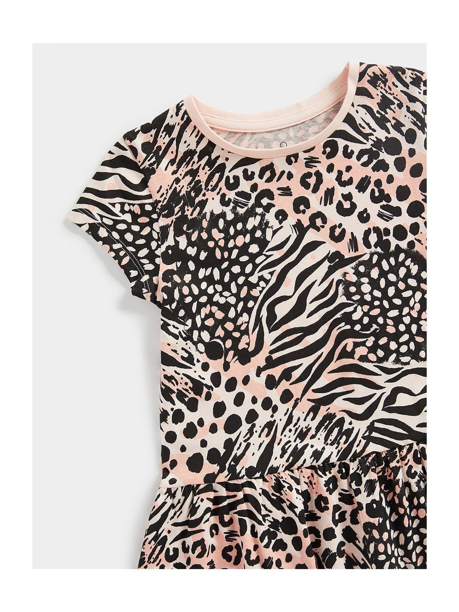 Mothercare Kids Peach & Black Printed Dress