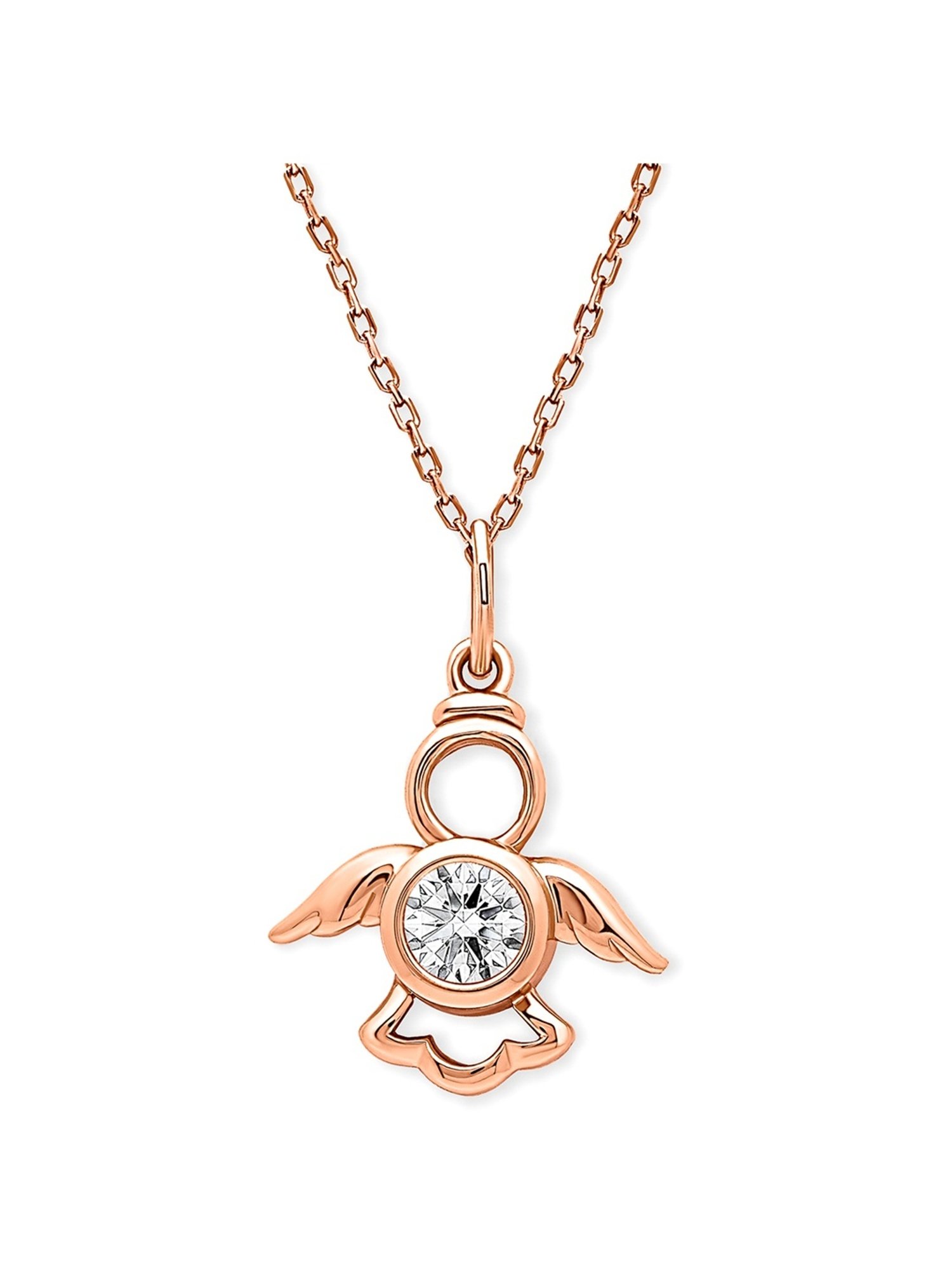 Silberry 92.5 Sterling Silver Rose Gold Angelic Turtle Pendant