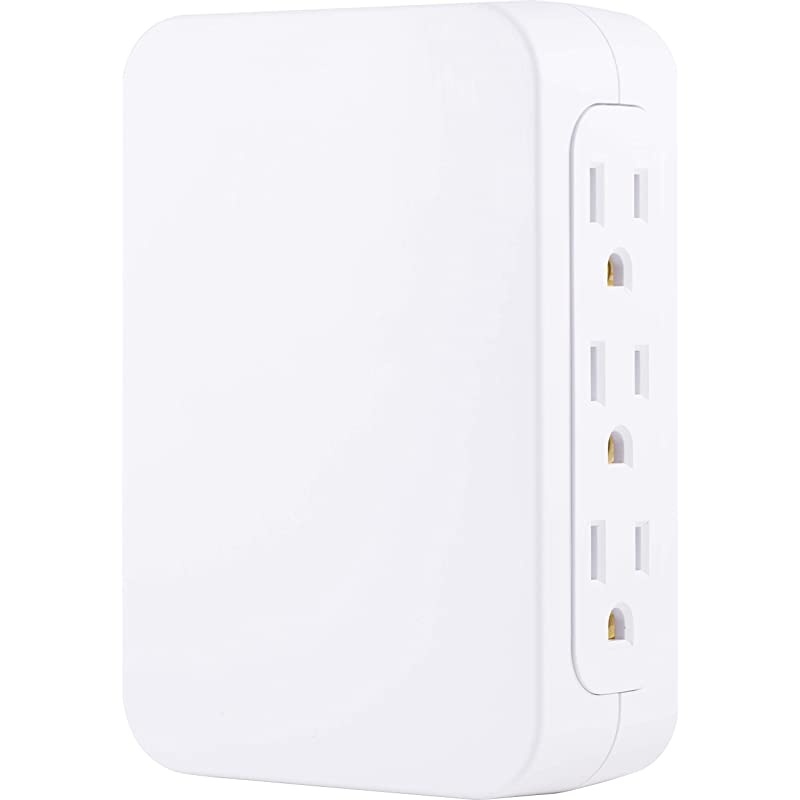 Pro 5 Grounded Outlet Wall Tap Sur Protector 2 USB Ports SideAccess Outlets 24A Dual USB Ports 860 Joule Sur Protection Automatic Shutdown Technology White 39670