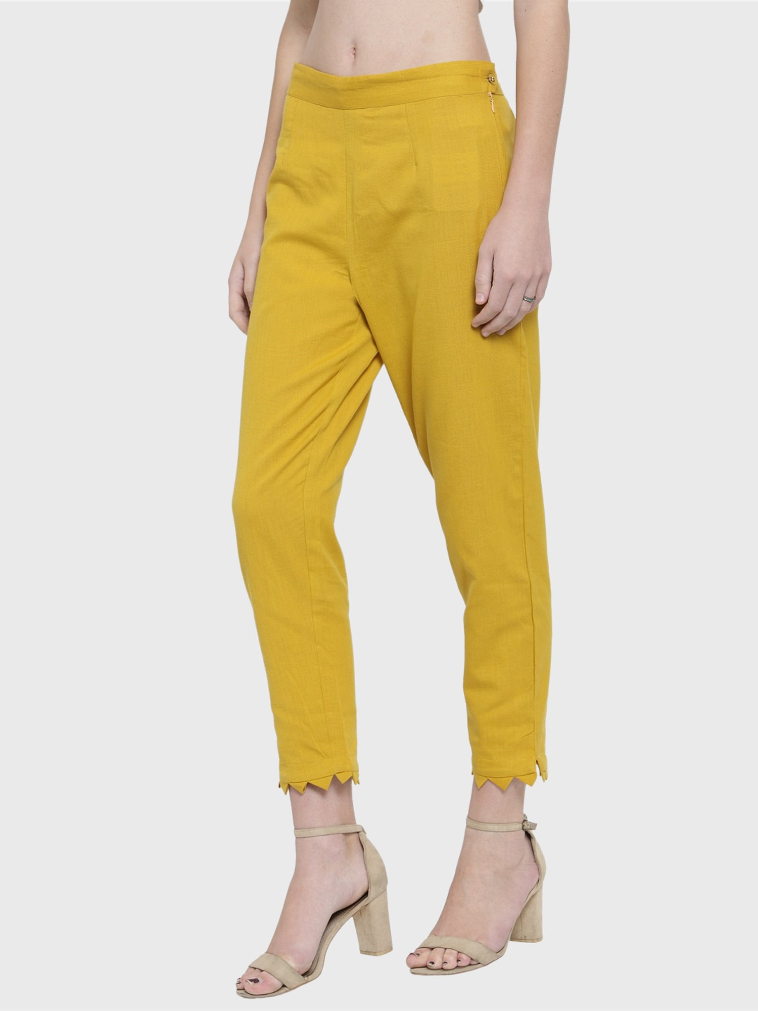 Indibelle Mustard Cotton Trousers