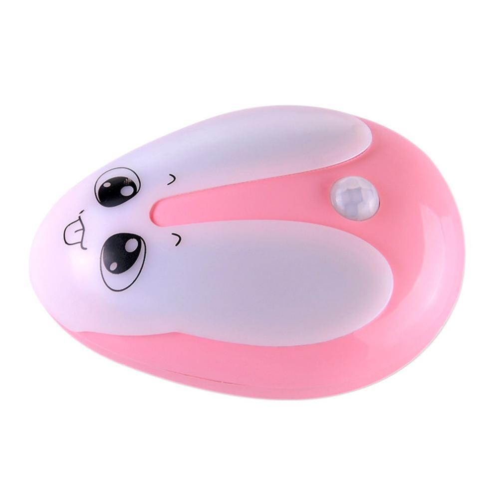 Rabbit USB Motion Light+Voice Controlled LED Desk Table Lamp     pink sound control