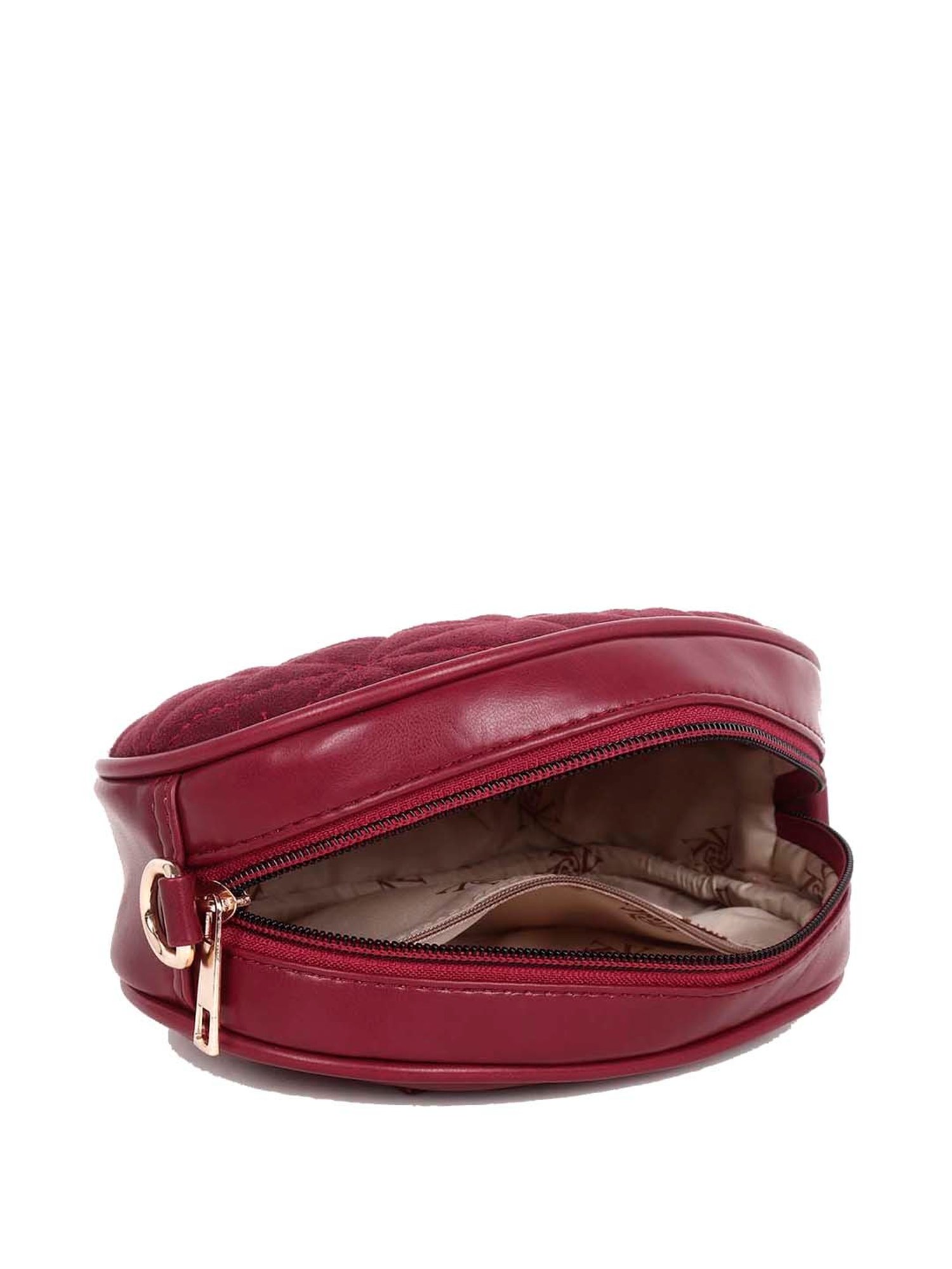 Yelloe Maroon Textured Small Sling Handbag