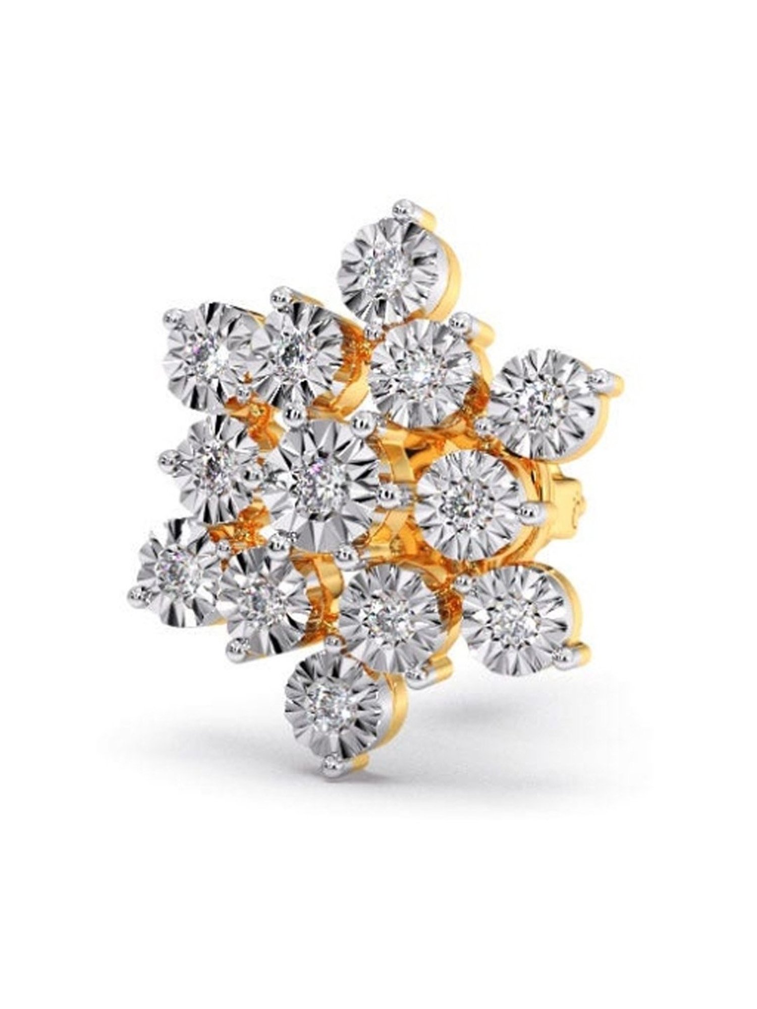 Candere by Kalyan Jewellers Asteroids 18k Yellow Gold Diamond Stud Earrings
