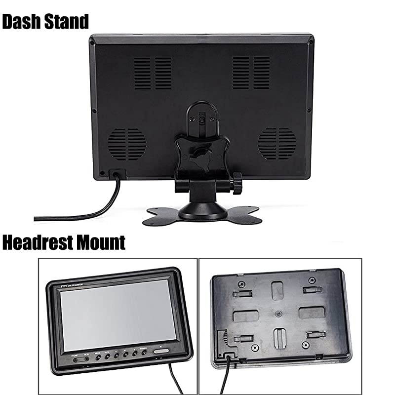 9 TFT LCD Split Screen Quad Monitor CCTV Security Surveillance Car Headrest Video Display 4 RCA Connectors 6 Mode Display Remote Control