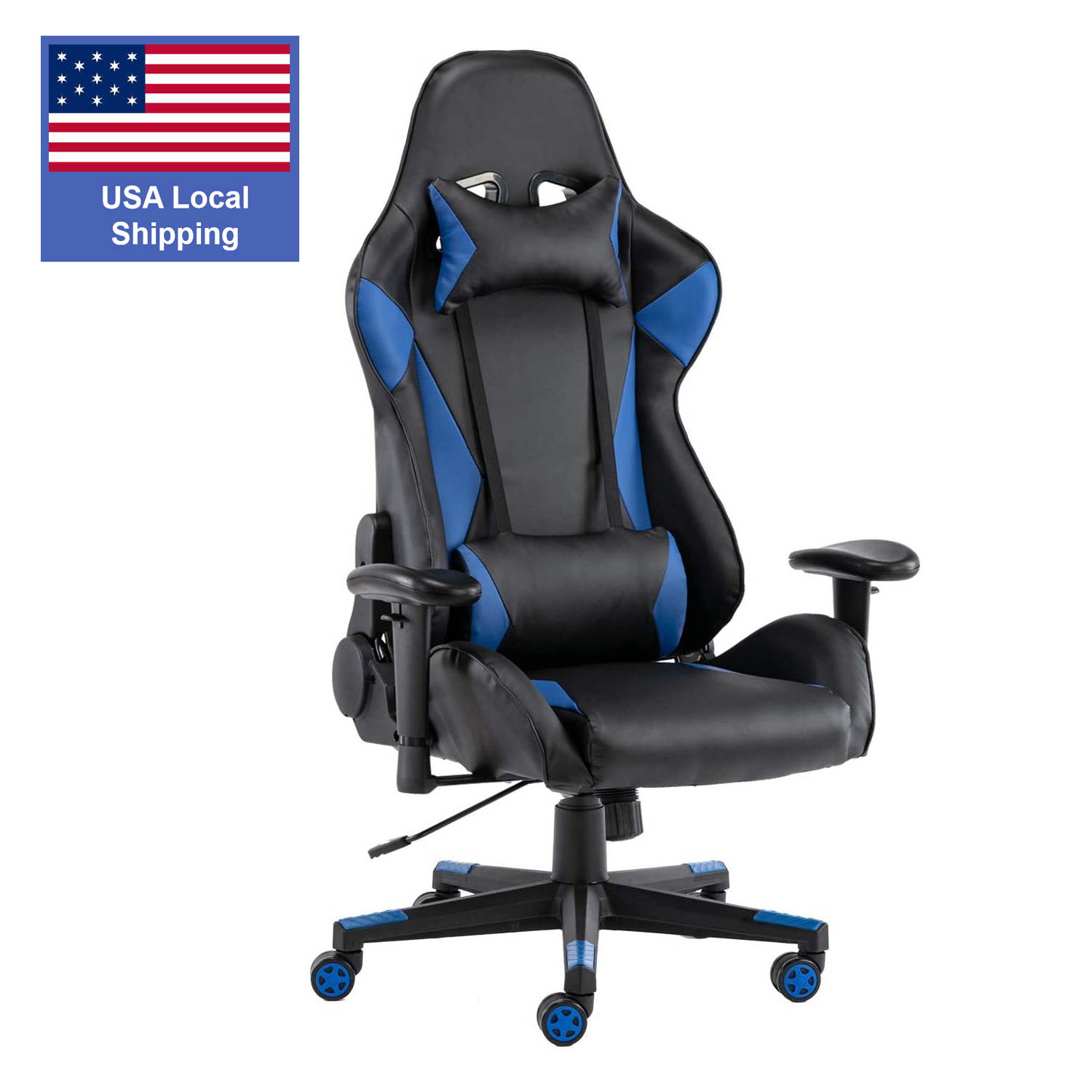 SMUGDESK Gaming Chair Racing E-Sports Chair High Back Game Chair Seat Height Armrest Adjustable Swivel Ergonomic Task Chair with Headrest and Lumbar Support, Red