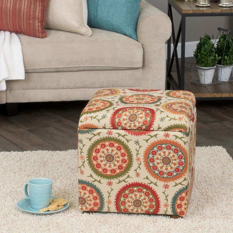 Storage Ottoman Medallion Print - HomePop