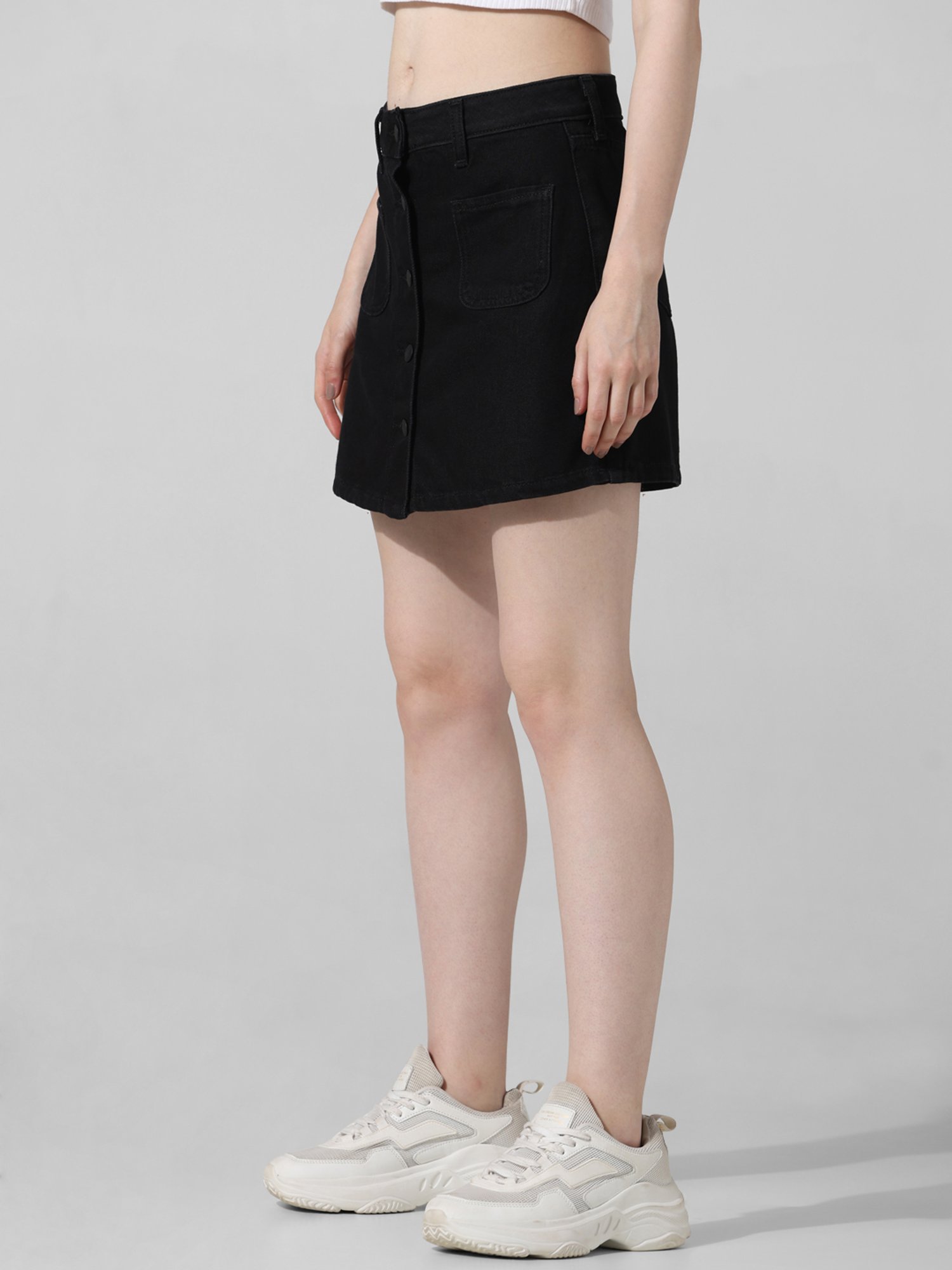 Only Black Cotton Mini Skorts