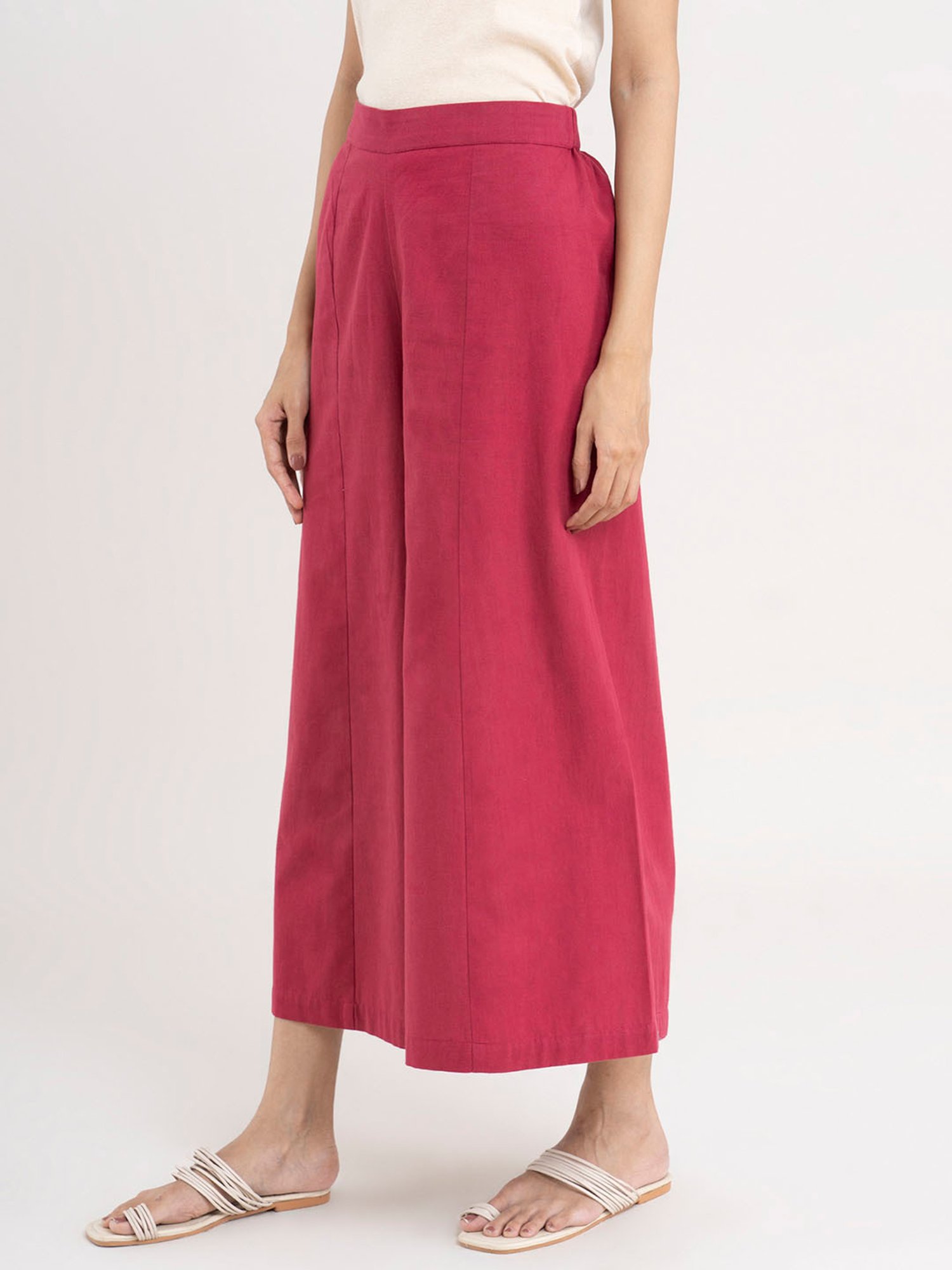 Pink Fort Pink Cotton Regular Fit Pants