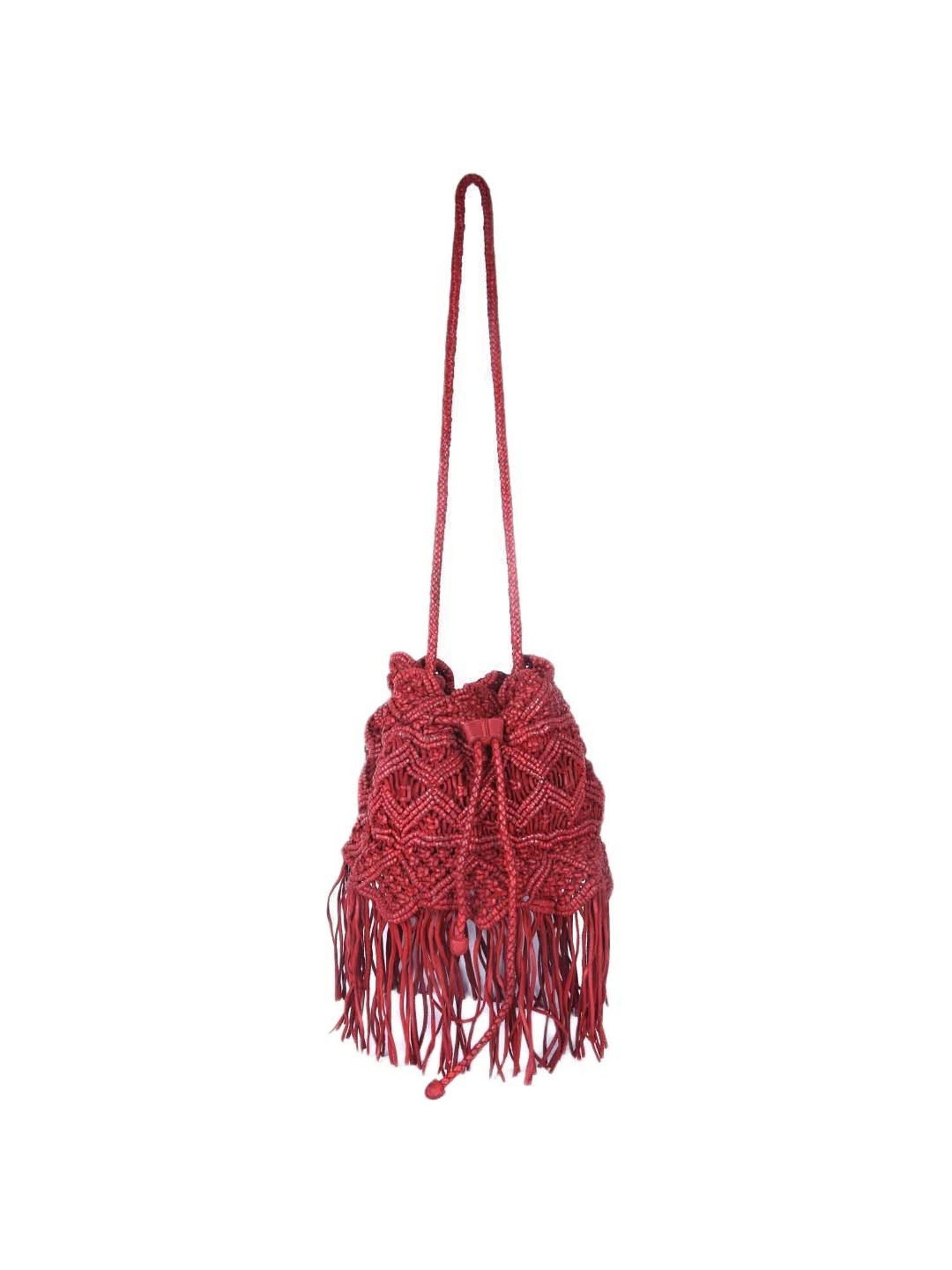 KOMPANERO Red Textured Medium Sling Handbag