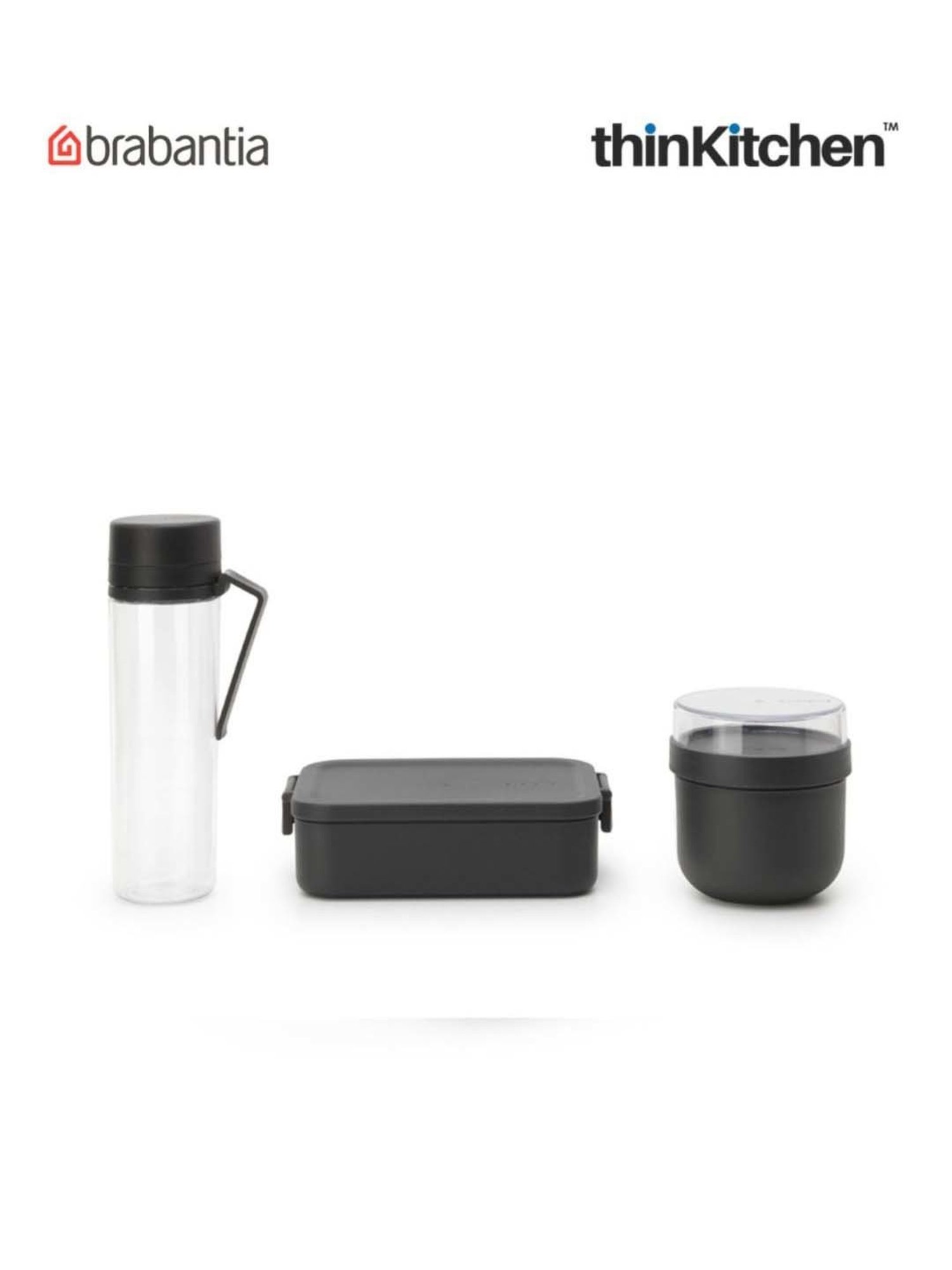 Brabantia Dark Grey Plastic Make & Take Breakfast And Lunch Box