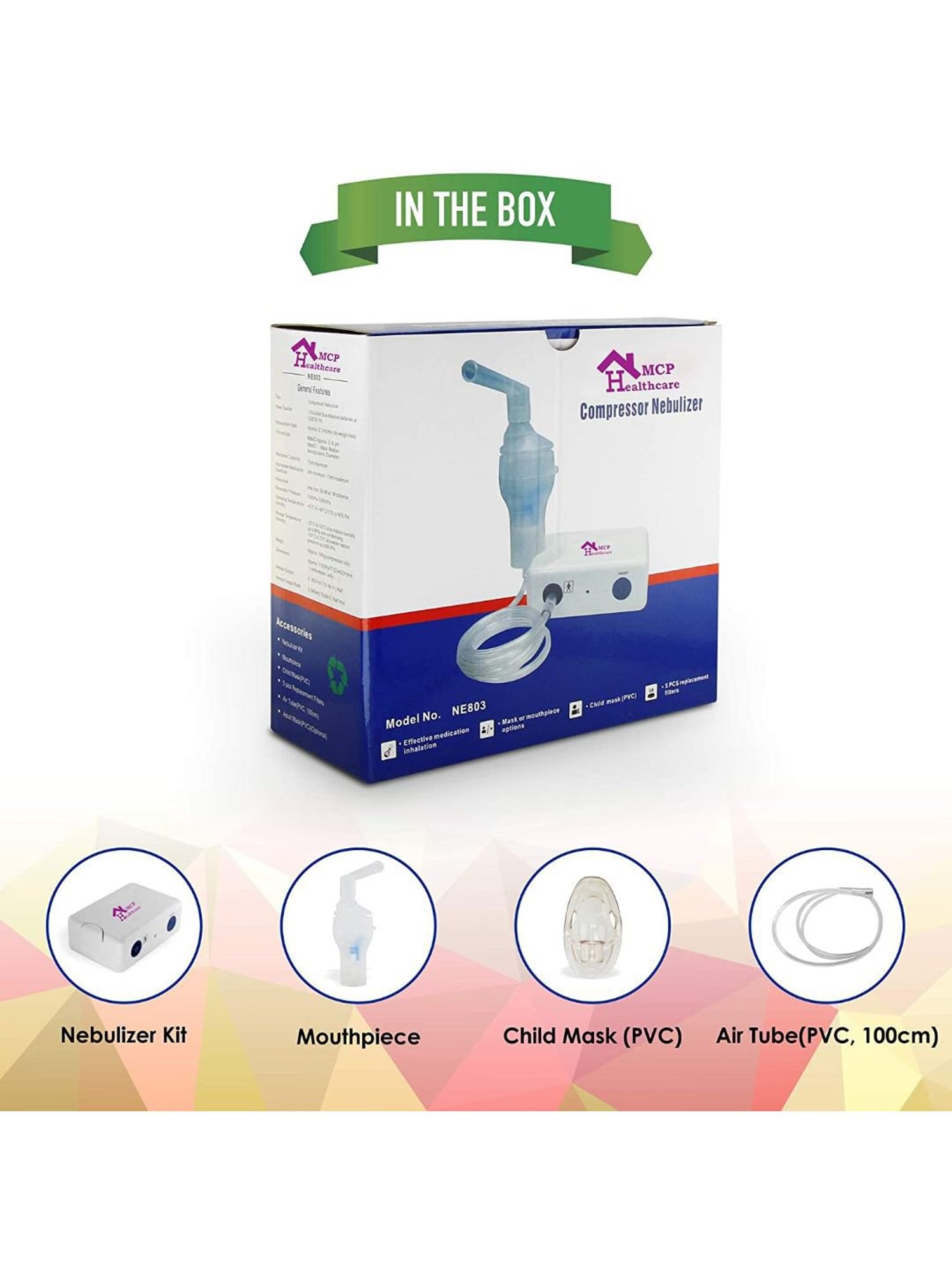 MCP NE803 Compressor Nebulizer Machine with Kit (White)