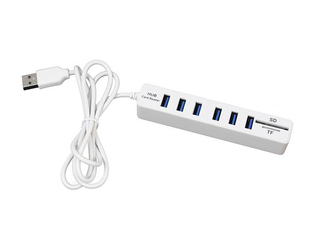 MGEAR 6-PORT-USB-HUB-SD-TF-READER 6-Port USB Hub with SD and TF Card Reader