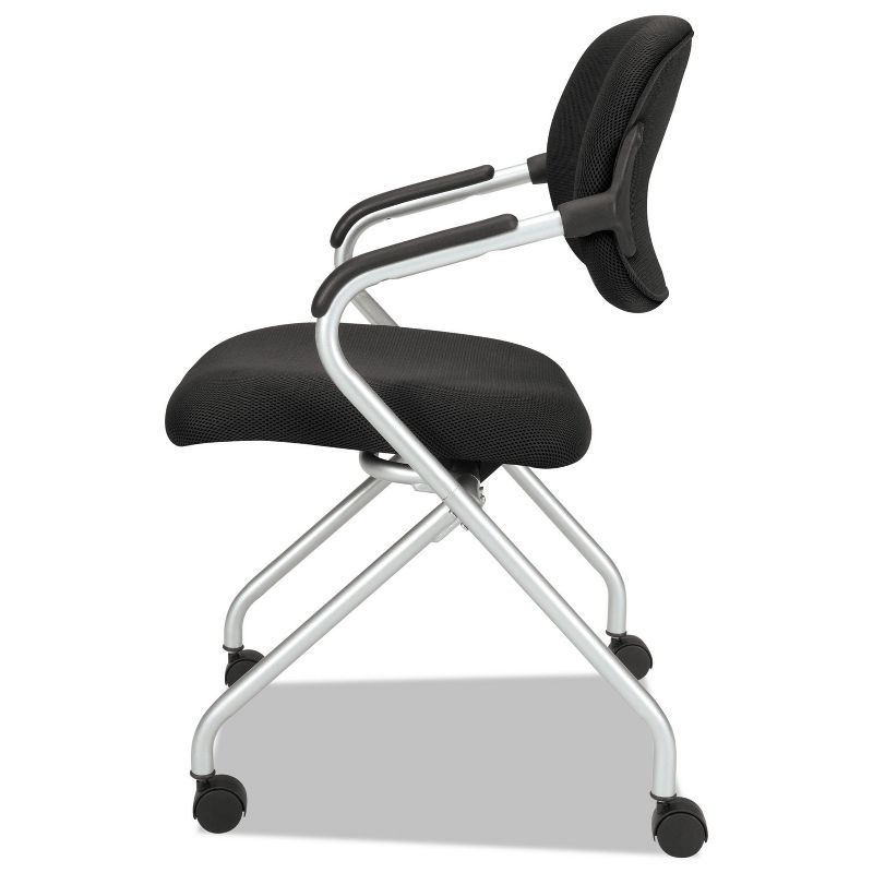 Basyx VL303 Series Nesting Arm Chair Black/Silver VL303MM10X