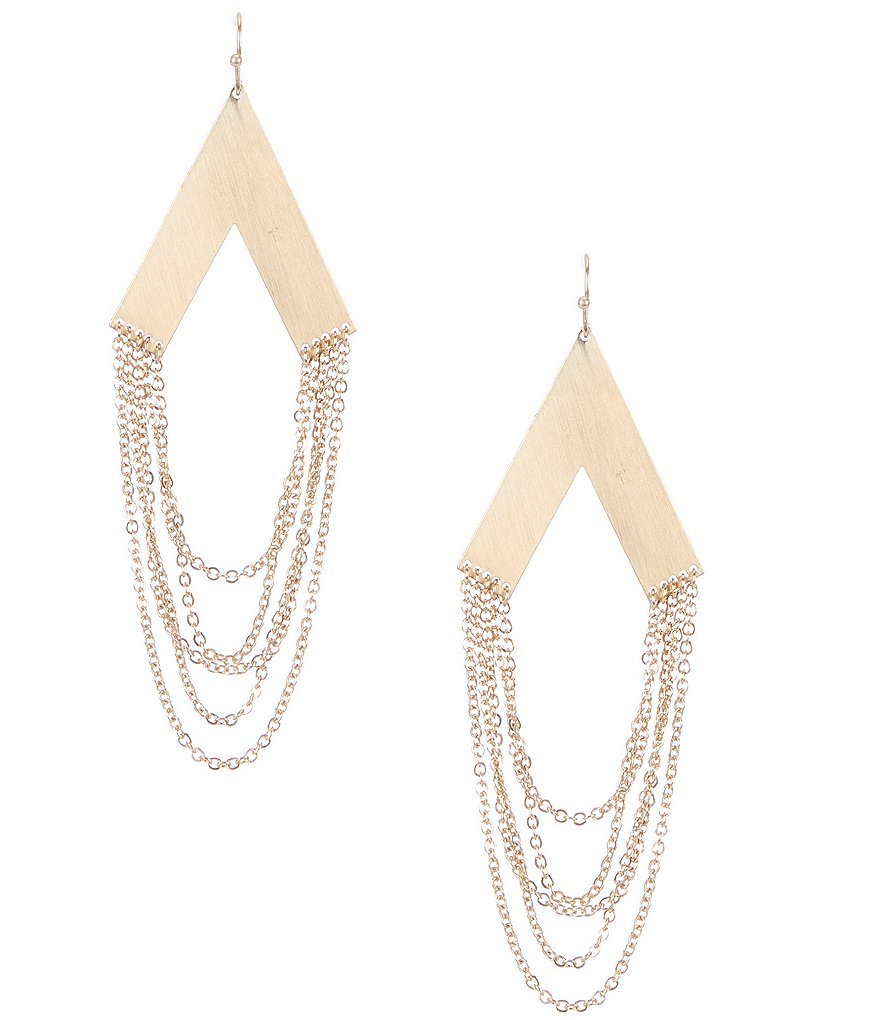 Landry Chain Triangle Drop Earrings