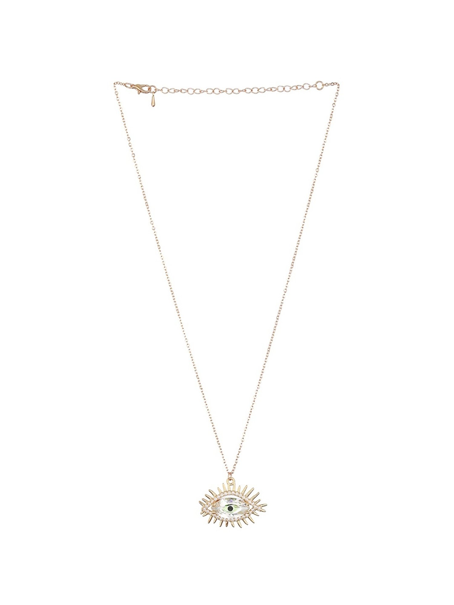 Prita by Priyaasi Studded Evil Eye Link Chain Gold-Plated Necklace