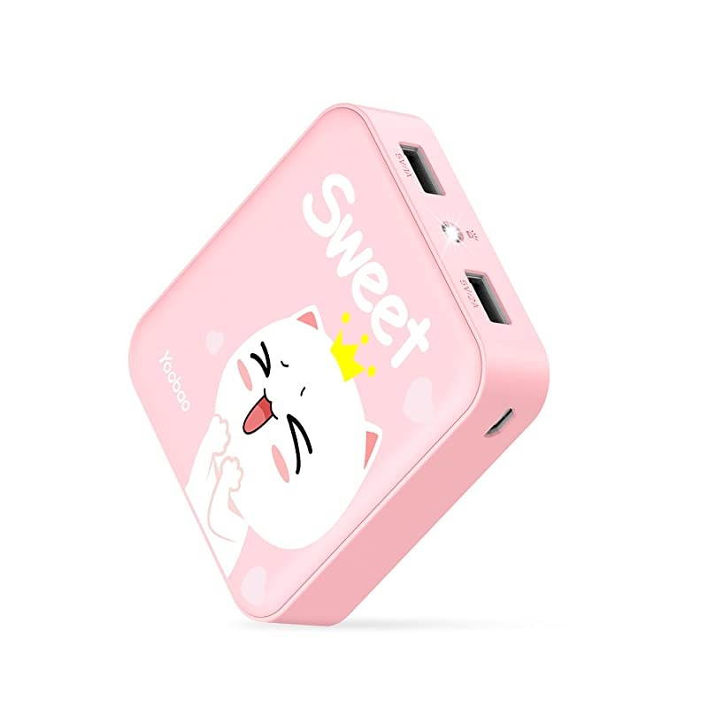 Portable Charger 10000mAh Power Bank External Battery Pack Powerbank Cell Phone Battery Backup Charger with Dual USB Output Comaptible Cellphone Smartphones Pink Sweet