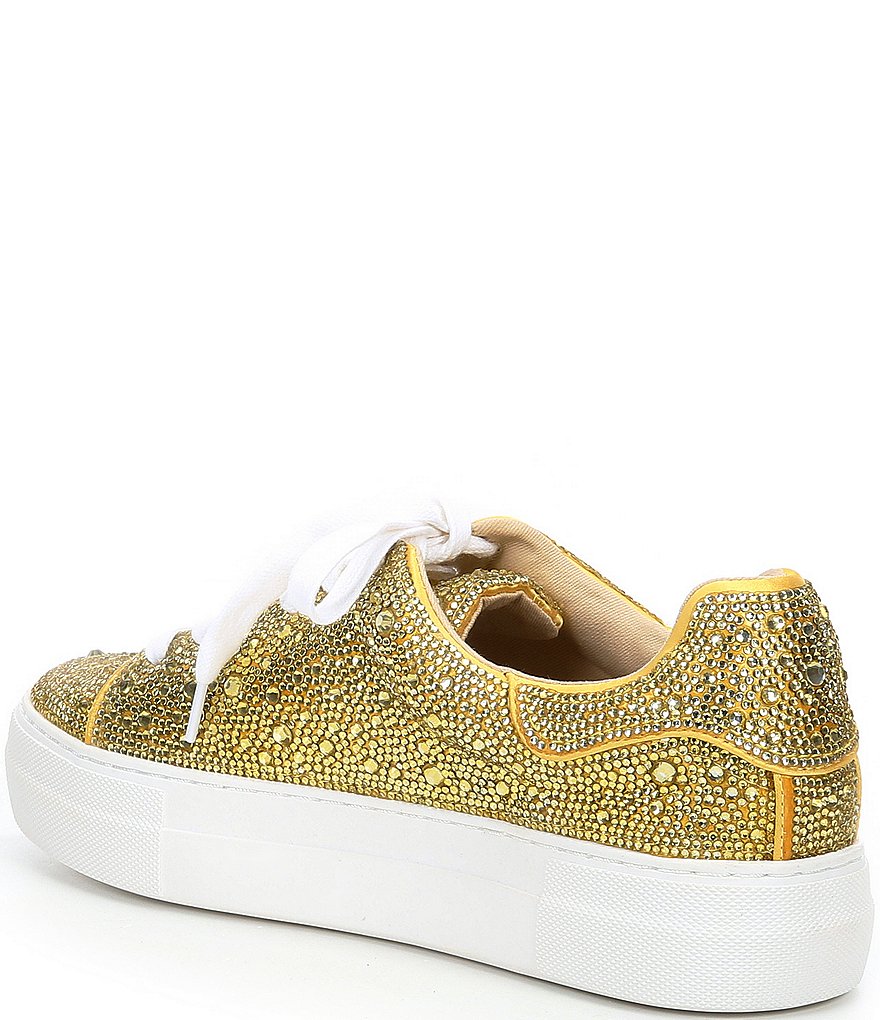 Blue by Betsey Johnson Sidny Rhinestone Embellished Platform Lace-Up Sneakers