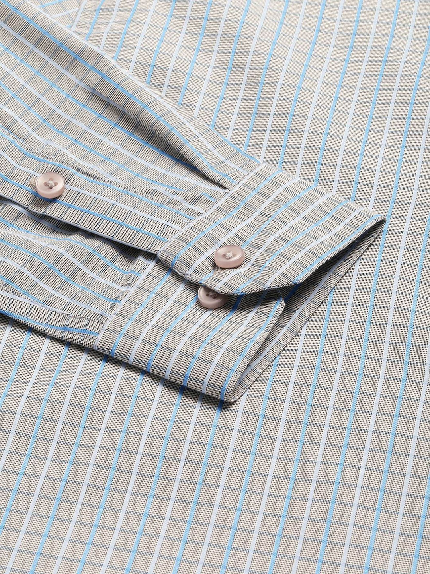 Sojanya Grey Cotton Regular Fit Checks Shirt