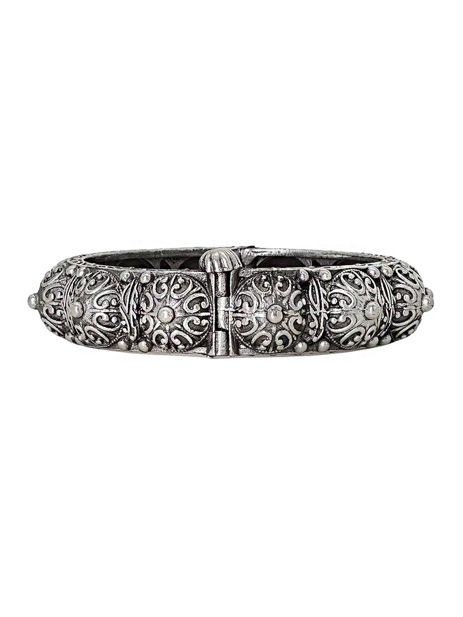 Teejh Ethnic  Avika Silver Oxidized Bangle for Women