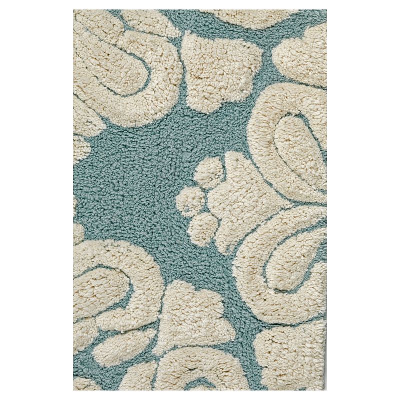 2pc Medallion Collection 100% Cotton Bath Rug Set Blue/Natural - Better Trends